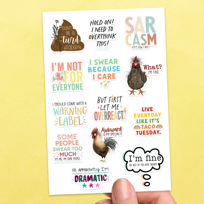 Mini Stickers Funny Quotes Jane